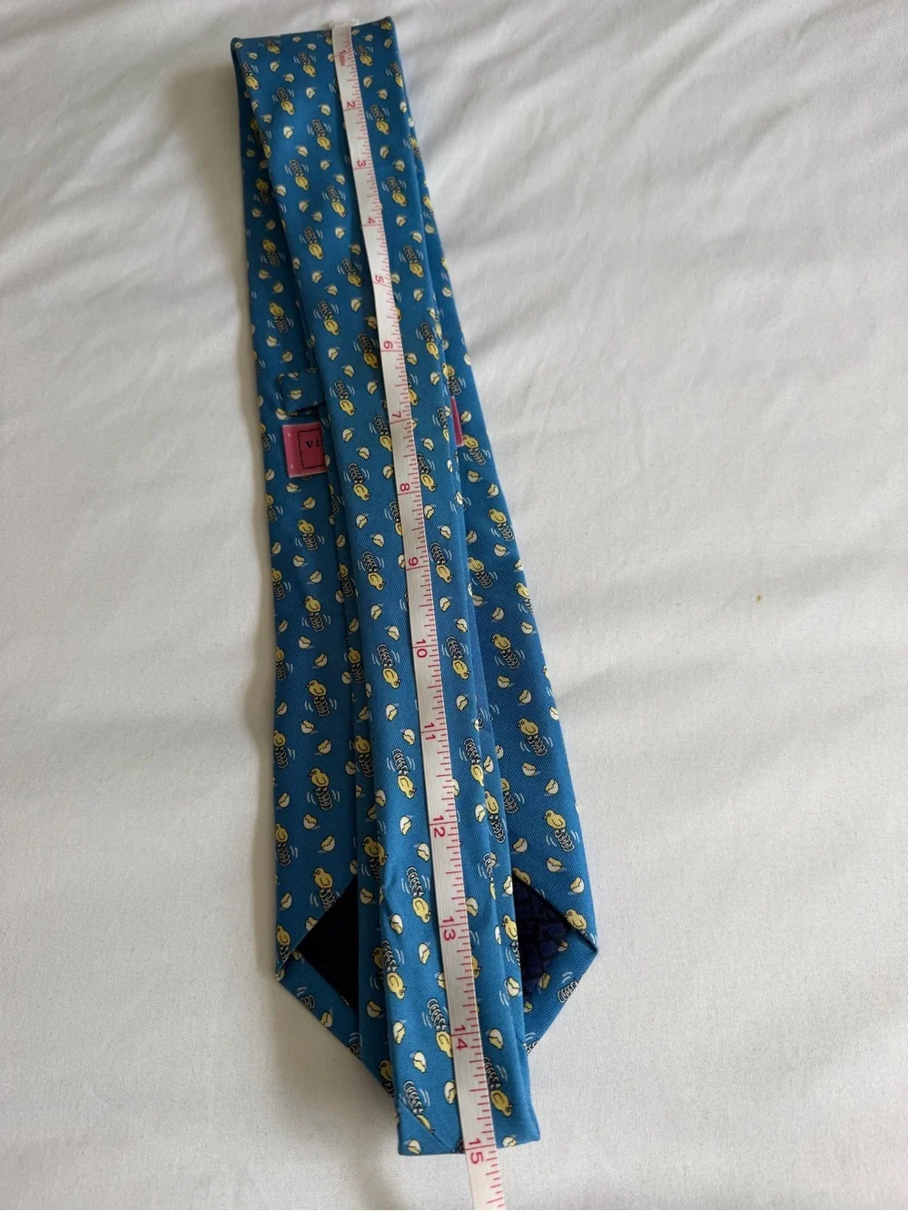 Vineyard Vines 100% Silk Spring Chicken Egg Blue Yellow Pattern Tie